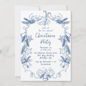 ファンキーハンドドローお洒落ド・クリスマス・ホリデー・パーティー 招待状 (正面)