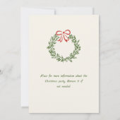 ファンキーハンドドローお洒落ド・クリスマス・ホリデー・パーティー 招待状 (裏面)