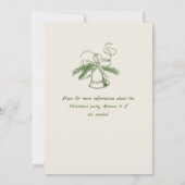 ファンキーハンドドローお洒落ド・クリスマス・ホリデー・パーティー 招待状 (裏面)