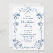 ファンキーハンドドローお洒落ド・クリスマス・ホリデー・パーティー 招待状 (正面)