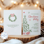 ファンキーハンドドローお洒落ド・クリスマス・ホリデー・パーティー 招待状