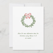 ファンキーハンドドローお洒落ド・クリスマス・ホリデー・パーティー 招待状 (裏面)