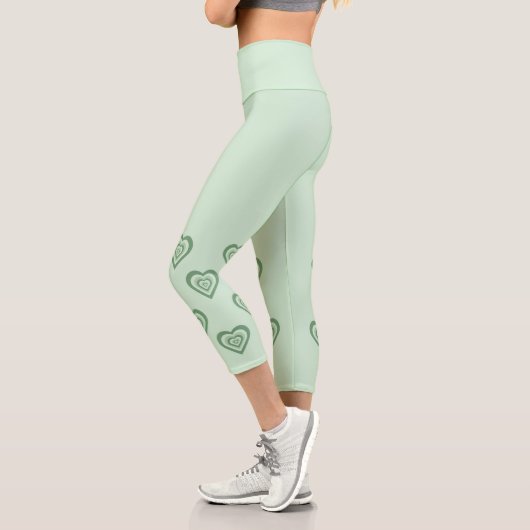 ファンキーハート2000s Y2K 90sレトロ緑 カプリレギンス (左)