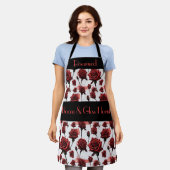 ファンキーバラフローリストのエプロン。編集可能 エプロン (着用した状態)