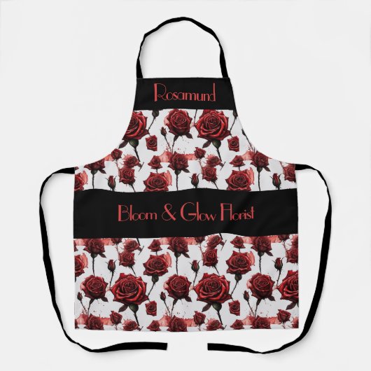 ファンキーバラフローリストのエプロン。編集可能 エプロン (正面)