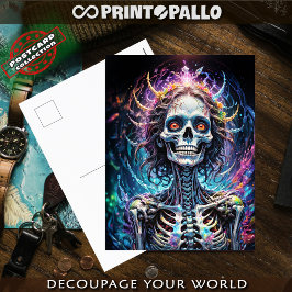 ファンキービザール幸せスケルトン女性エリジウム ポストカード