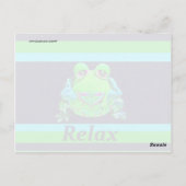 ファンキーフロッカラフルグリラックスティール(緑がかった色)ライムネイビー ポストカード (裏面)