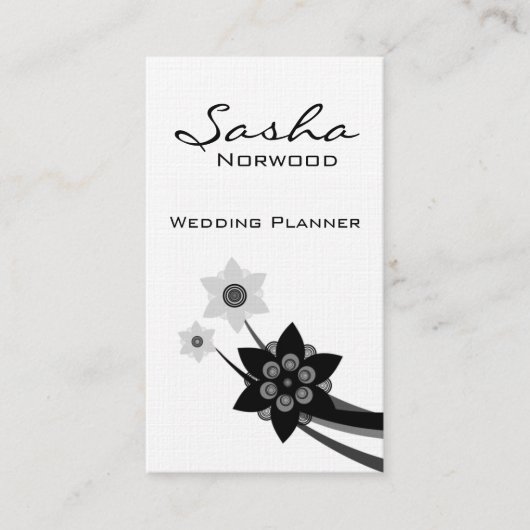 ファンキーフローラ名刺、グレースケール 名刺 (正面)