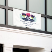 ファンキーフローラ結婚のバナー 横断幕 (ビルの外側)