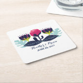 ファンキーフローラ結婚紙コースター スクエアペーパーコースター (アングル)