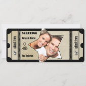 ファンキープ結婚レイ銀メタリック招待状 招待状 (裏面)