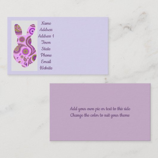 ファンキーペイズリーの熱狂する名刺のバニー 名刺 (正面/裏面)