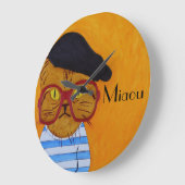ファンキーミャウ時計！ ラージ壁時計 (傾斜)
