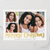 ファンキーメリーモダンChristmas Script 3 Photo 箔シーズンカード (正面)