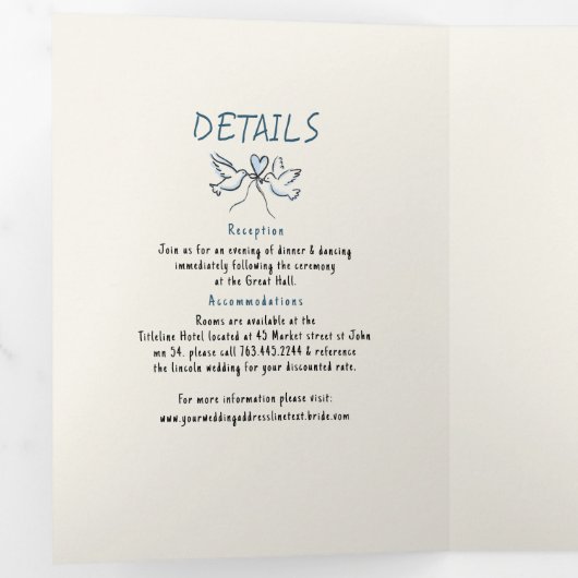 ファンキーモダンお洒落ドレ結婚スの写真 三つ折り招待状 (内部最初)