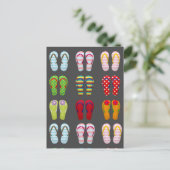 ファンキーモダンファッションビーチサンダルカラフル ポストカード (スタンド正面)