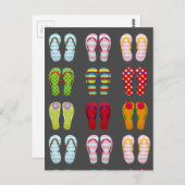 ファンキーモダンファッションビーチサンダルカラフル ポストカード (正面/裏面)