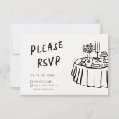 ファンキーモダンレトロQRコード結婚の 出欠カード (正面)