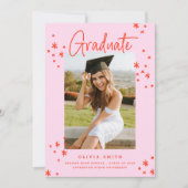 ファンキーモダンPink & Red卒業発表 招待状 (正面)