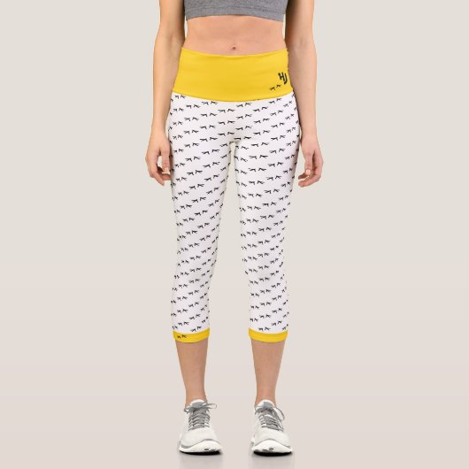 ファンキーモノグラムのおもしろい熱狂する! カプリレギンス (正面)