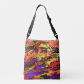 ファンキーレインボーカラフル抽象芸術スプラッシュ絵を描アート クロスボディバッグ (裏面)