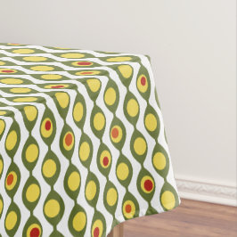 ファンキーレトロオリーブカスタムビーズ色パターン テーブルクロス