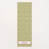 ファンキーレトロオリーブカスタムビーズ色パターン ヨガマット (正面)