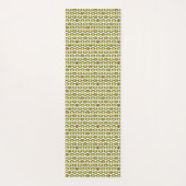 ファンキーレトロオリーブカスタムビーズ色パターン ヨガマット (裏面)