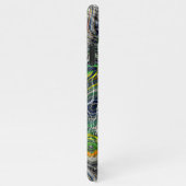 ファンキーレトロカッコいいシックなフラクタルのマーブル化されたアートパターン iPhoneケース (右側)