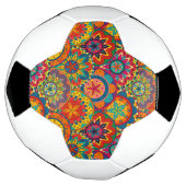 ファンキーレトロカラフルマンダラパターン サッカーボール (回転)