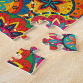 ファンキーレトロカラフルマンダラパターン ジグソーパズル (側面)