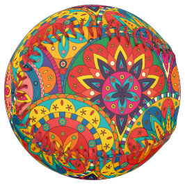 ファンキーレトロカラフルマンダラパターン ソフトボール