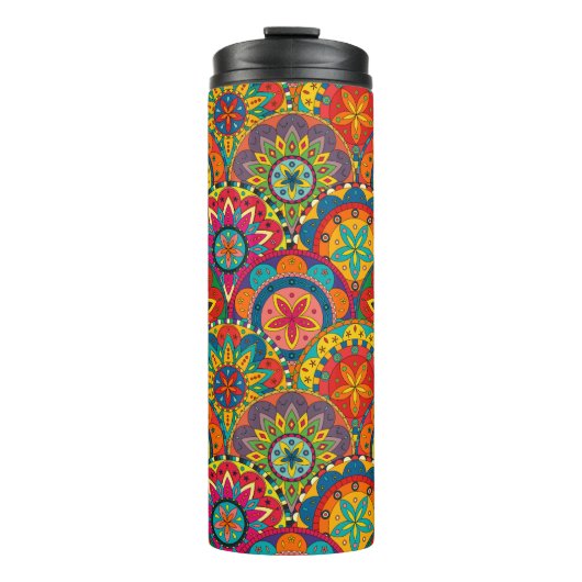 ファンキーレトロカラフルマンダラパターン タンブラー (正面)