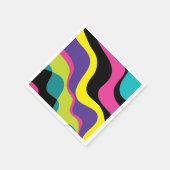 ファンキーレトロカラー波形ポップ・アートのパターン90のパーティー スタンダードカクテルナプキン (角)
