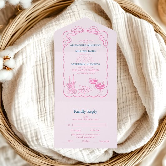 ファンキーレトロハンドドロッドシャンパンタワー結婚ズ オールインワン招待状