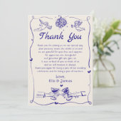 ファンキーレトロハンドドロー結婚ドのサンキューカード サンキューカード (スタンド正面)