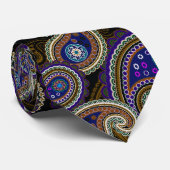 ファンキーレトロパープルヴィンテージペイズリータイ ネクタイ (ロール)