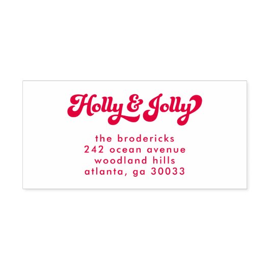 ファンキーレトロホリーすてきクリスマス差出人住所 セルフインキングスタンプ (デザイン)