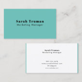 ファンキーレトロミニマルトレンディースモークブルーフェミニン 名刺 (正面/裏面)