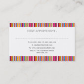 ファンキーレトロレインボーストライプ美容師ファッション 予約カード (裏面)