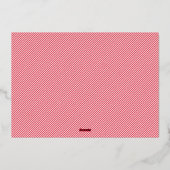 ファンキーレトロ型ハワイアンクリスマスフォト金ゴールド 箔シーズンカード (裏面)