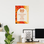 ファンキーレトロ50周年記念結婚ウェルカムサイン ポスター (ホームオフィス)