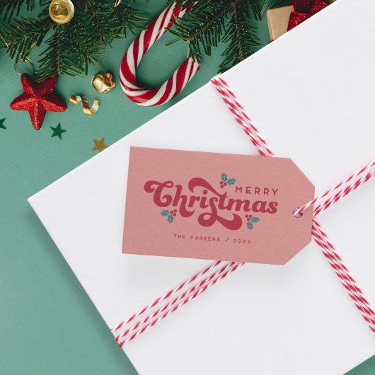 ファンキーレトロ70sホリーすてきクリスマス ギフトタグ