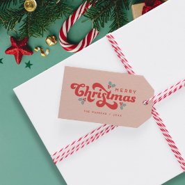 ファンキーレトロ70sホリーすてきクリスマス ギフトタグ