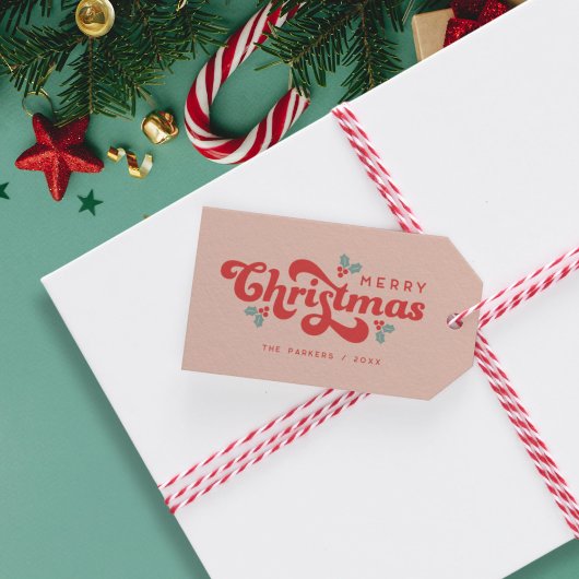 ファンキーレトロ70sホリーすてきクリスマス ギフトタグ