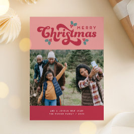 ファンキーレトロ70sメリークリスマスフォト シーズンカード