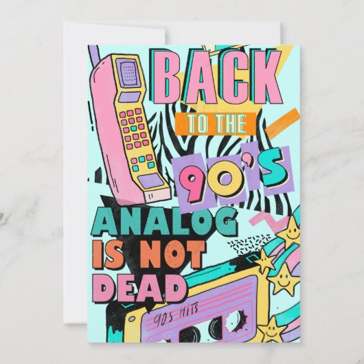 ファンキーレトロ90の誕生日パーティー 招待状 (裏面)