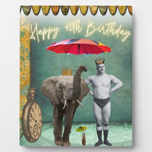 ファンキーヴィンテージストロングマン40歳の誕生日 フォトプラーク (正面)