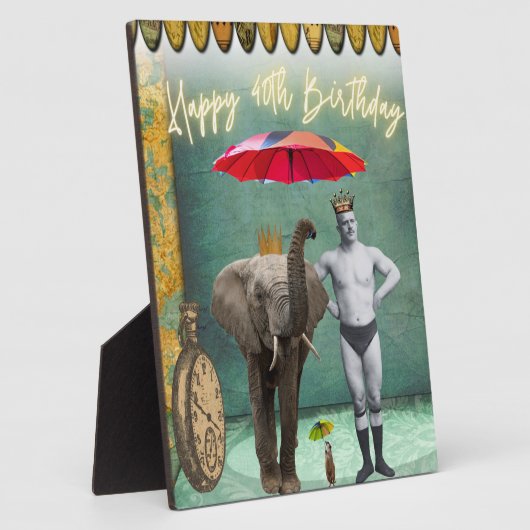 ファンキーヴィンテージストロングマン40歳の誕生日 フォトプラーク (側面)