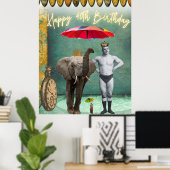 ファンキーヴィンテージストロングマン40歳の誕生日 ポスター (ホームオフィス)